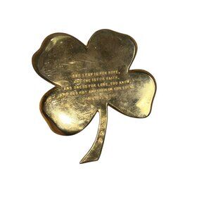 24K Gold Plate Fur Leaf Clover Irish saying Ireland